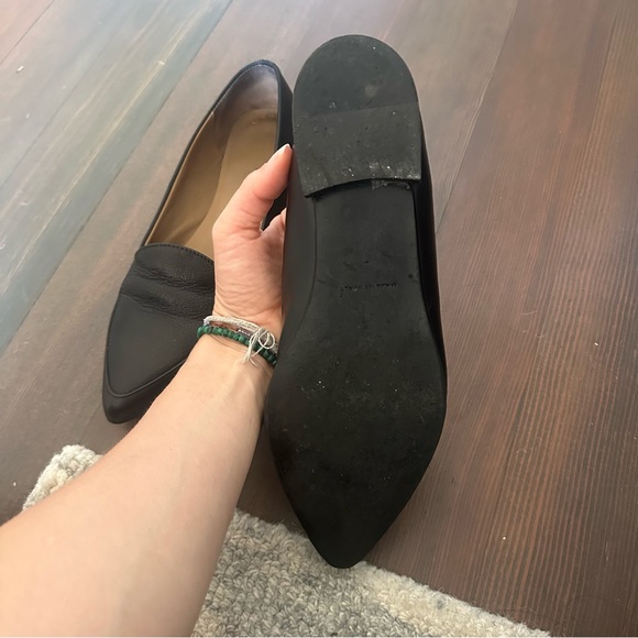 Everlane The Modern Point Italian Sz 7 Black Leather Flat - Picture 11 of 12